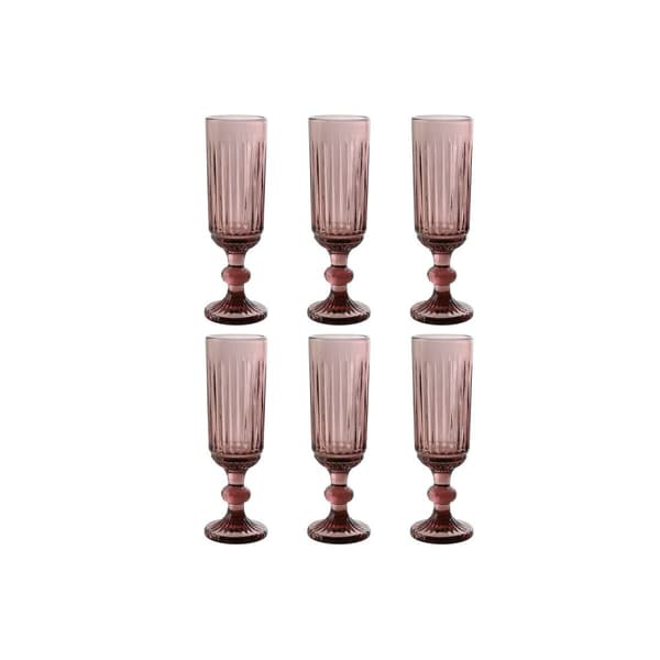 Glasset Home ESPRIT Rosa Glas 6 x 6 x 18,4 cm (6 antal)