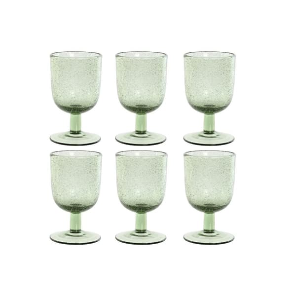 Sæt med glas Home ESPRIT Grøn Krystal 300 ml 8 x 8 x 14 cm (6 enheder)