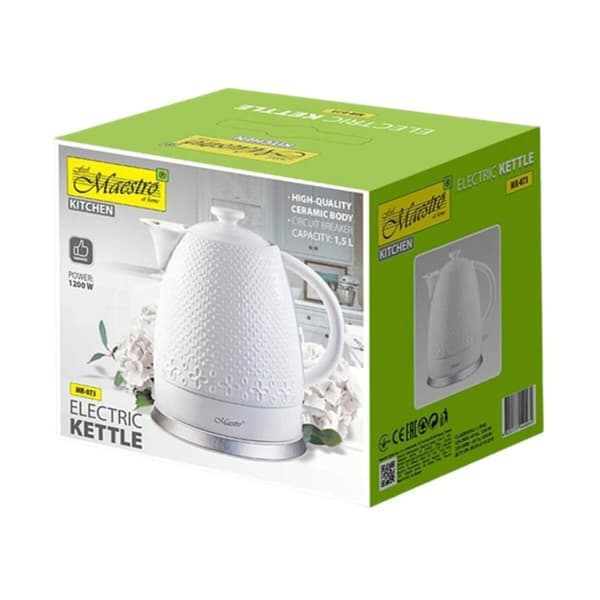 Elektrisk vattenkokare och tekanna Feel Maestro MR-073 Vit Keramisk 1200 W 1,5 L