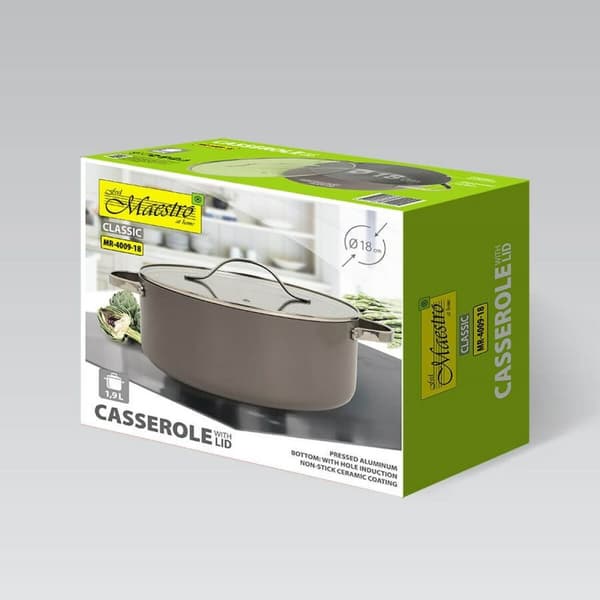 Kannellinen vuoka Feel Maestro MR-4009-18 Harmaa Metalli Alumiini 18 cm 1,9 L