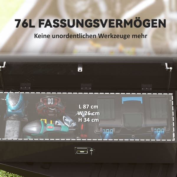 Opbevaringsboks, 99x33x25.5 cm, Sort