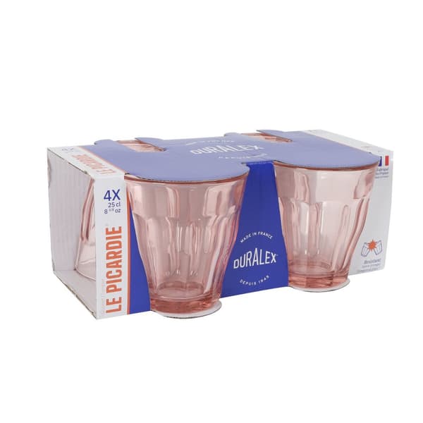 Sett med glass Duralex Picardie Rosa 250 ml 4 Deler (12 enheter)