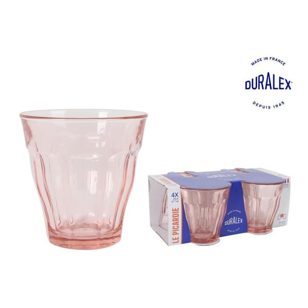 Sett med glass Duralex Picardie Rosa 250 ml 4 Deler (12 enheter)