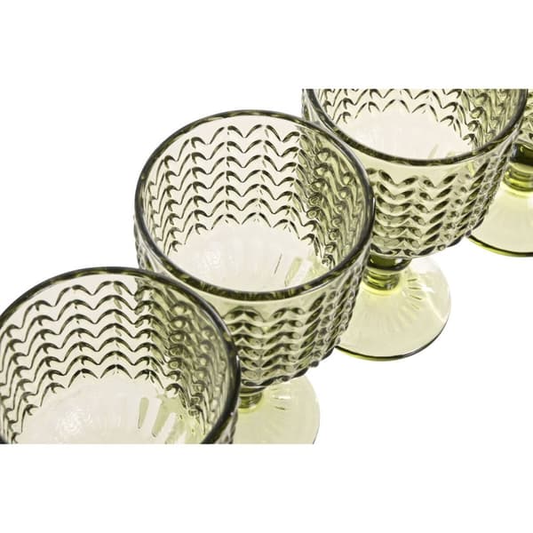Sæt med glas Home ESPRIT Grøn Krystal 380 ml (6 enheder)