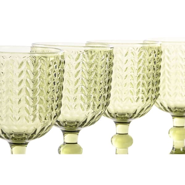 Sæt med glas Home ESPRIT Grøn Krystal 380 ml (6 enheder)
