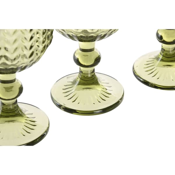 Sæt med glas Home ESPRIT Grøn Krystal 380 ml (6 enheder)