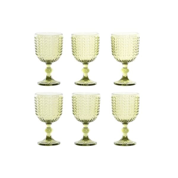 Sæt med glas Home ESPRIT Grøn Krystal 380 ml (6 enheder)