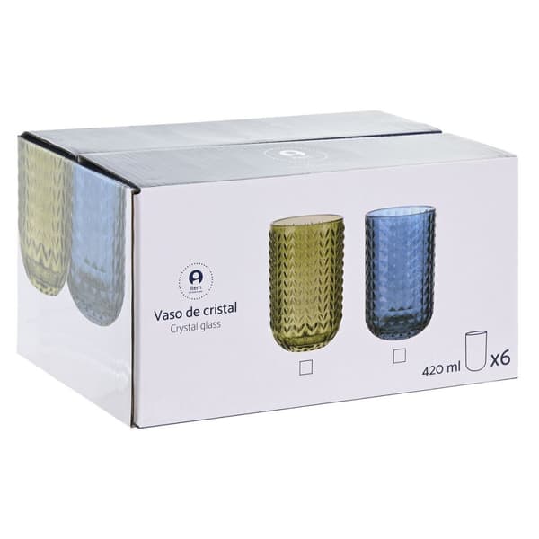 Glasset Home ESPRIT Blå Glas 420 ml (6 antal)