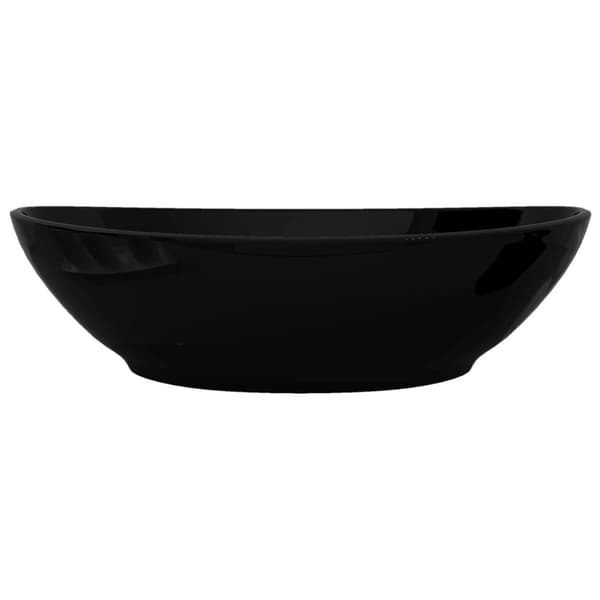 vidaXL Luksusservant keramisk oval svart 40 x 33 cm