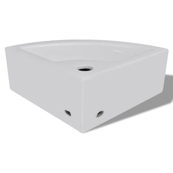 vidaXL Tvättställ med bräddavlopp 45x32x12,5 cm vit