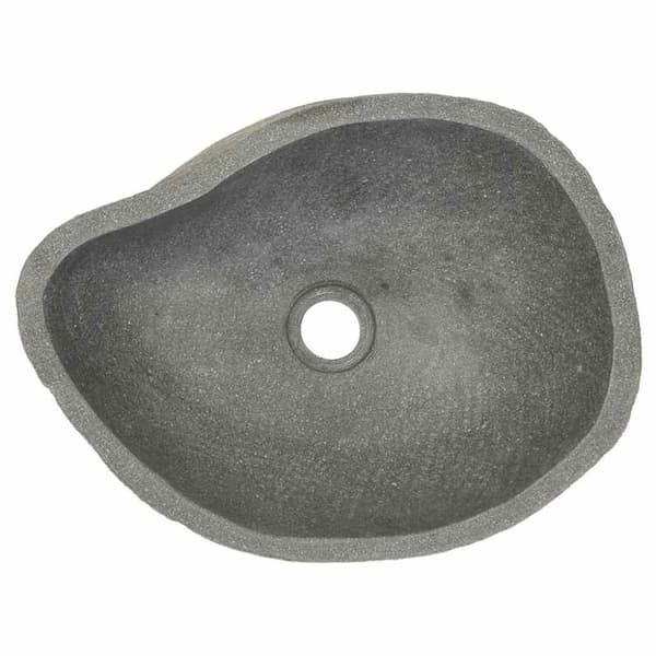 vidaXL Tvättställ flodsten oval (37-46)x(29-36) cm