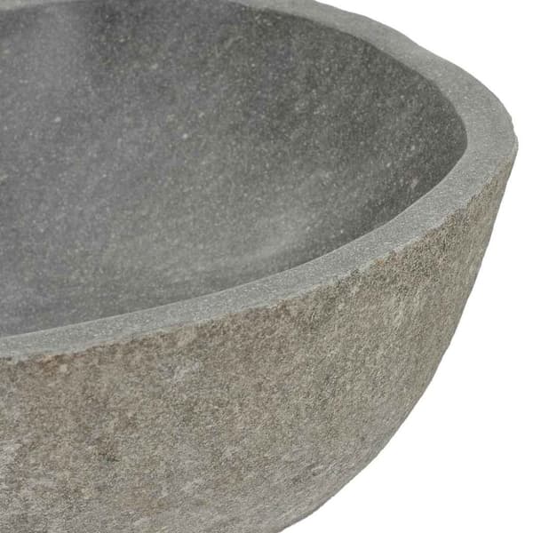 vidaXL Tvättställ flodsten oval (37-46)x(29-36) cm