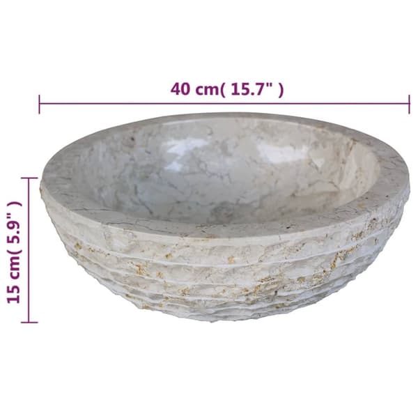 vidaXL Servant marmor 40 cm krem
