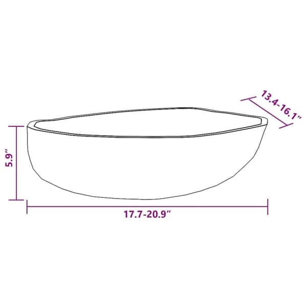 vidaXL håndvask (45-53)x(34-41) cm oval flodsten