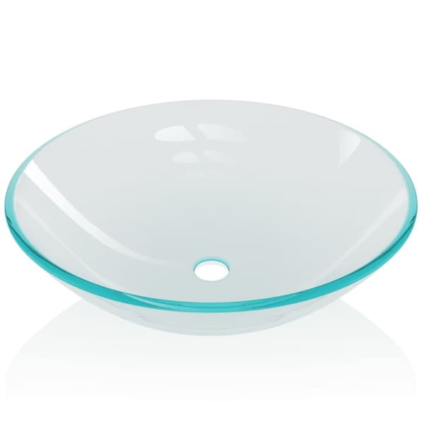 vidaXL håndvask i hærdet glas 42 cm transparent