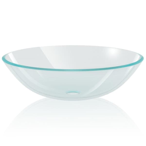 vidaXL håndvask i hærdet glas 42 cm transparent