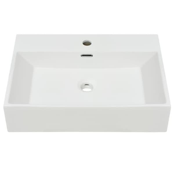 vidaXL håndvask med hul til vandhane keramik 60,5x42,5x14,5 cm hvid