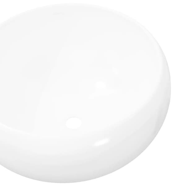 vidaXL Servant rund keramisk hvit 40x15 cm