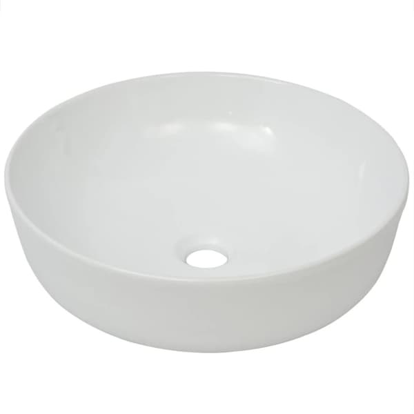 vidaXL Servant rund keramisk hvit 41,5x13,5 cm