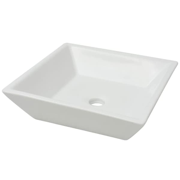 vidaXL håndvask firkantet keramik 41,5 x 41,5 x 12 cm hvid