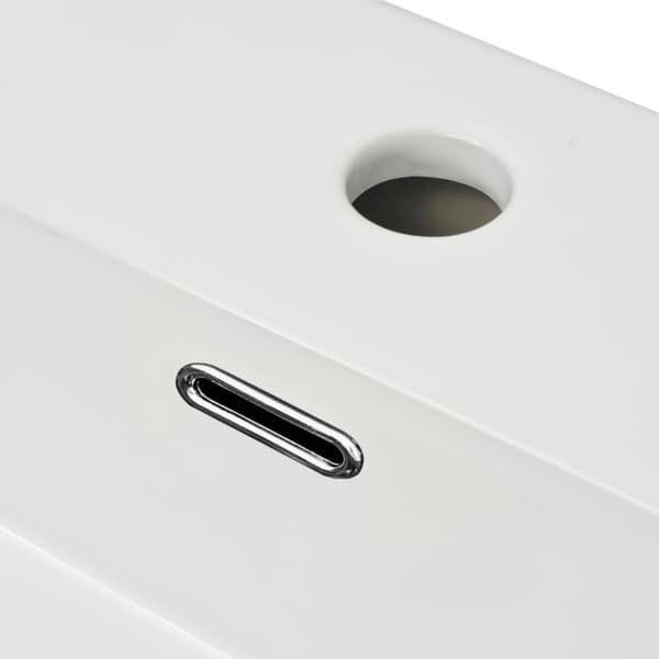 vidaXL Servant med kranhull keramisk hvit 60,5x42,5x14,5 cm