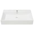 Miniatyrbilde 3 av 6: vidaXL Servant med kranhull keramisk hvit 76x42,5x14,5 cm