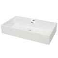 Miniatyrbilde 2 av 6: vidaXL Servant med kranhull keramisk hvit 76x42,5x14,5 cm