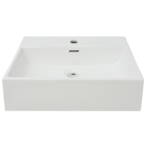 vidaXL Tvättställ med kranhål keramik vit 51,5x38,5x15 cm