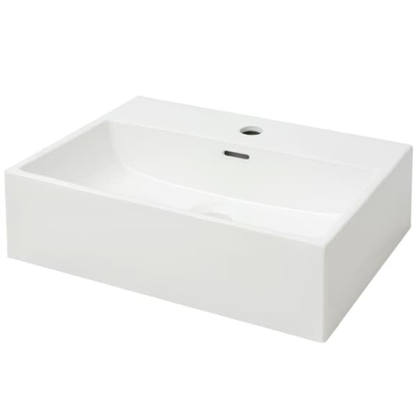 vidaXL Tvättställ med kranhål keramik vit 51,5x38,5x15 cm