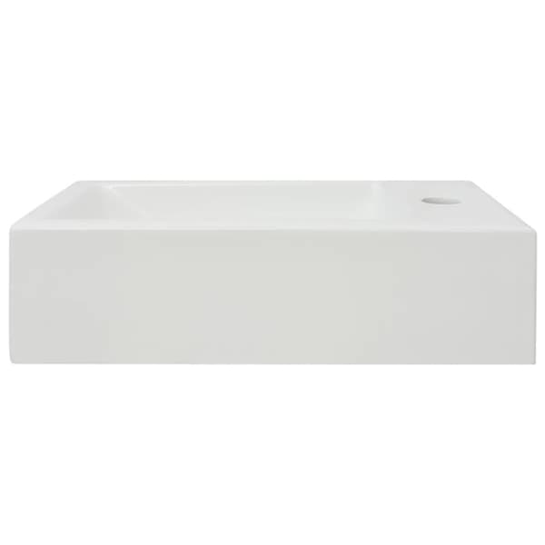 vidaXL rektangulær håndvask med hul til vandhane keramik 46x25,5x12 cm hvid