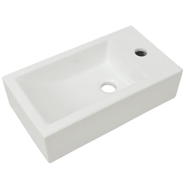 vidaXL rektangulær håndvask med hul til vandhane keramik 46x25,5x12 cm hvid