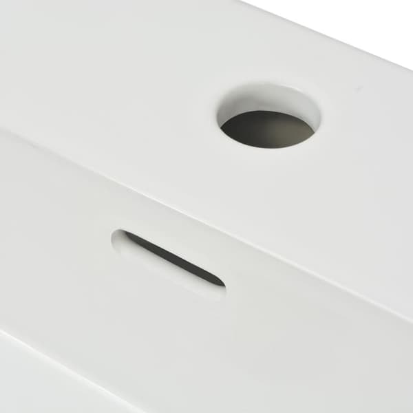 vidaXL håndvask med hul til vandhane keramik 76x42,5x14,5 cm hvid