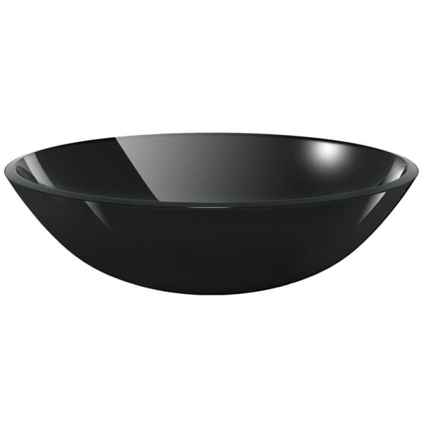vidaXL håndvask i hærdet glas 42 cm sort