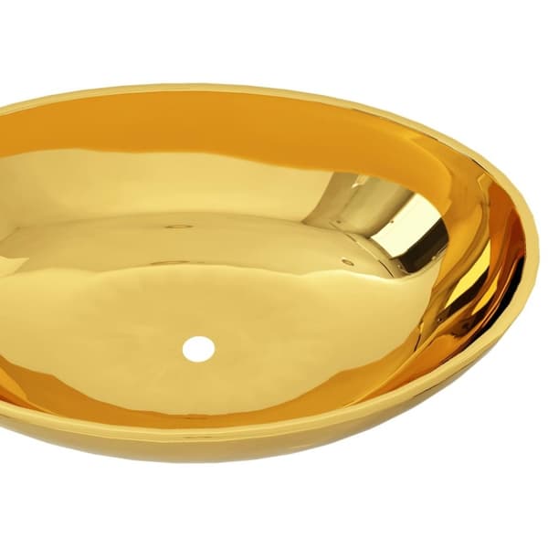 vidaXL Vask 40x33x13,5 cm keramisk gull