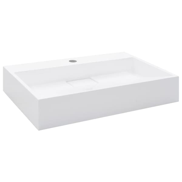 vidaXL Tvättställ 60x38x11 cm mineralgjuten vit