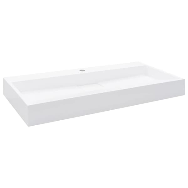 vidaXL Vask 100x46x11 cm mineralstøpt/marmorstøpt hvit