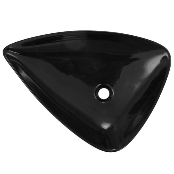 vidaXL Pesuallas keraaminen kolmionmuotoinen 645x455x115 mm musta
