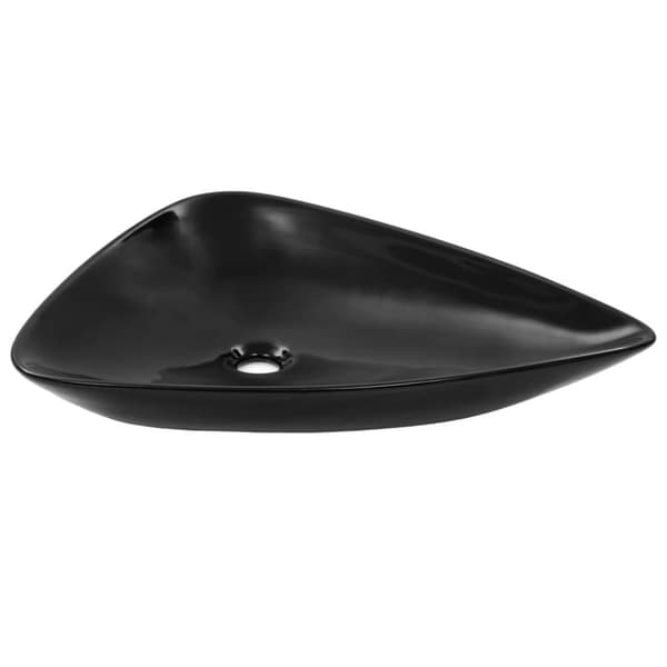 vidaXL Pesuallas keraaminen kolmionmuotoinen 645x455x115 mm musta