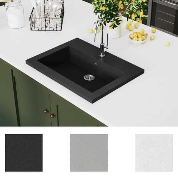 vidaXL håndvask 600x450x120 mm granit sort