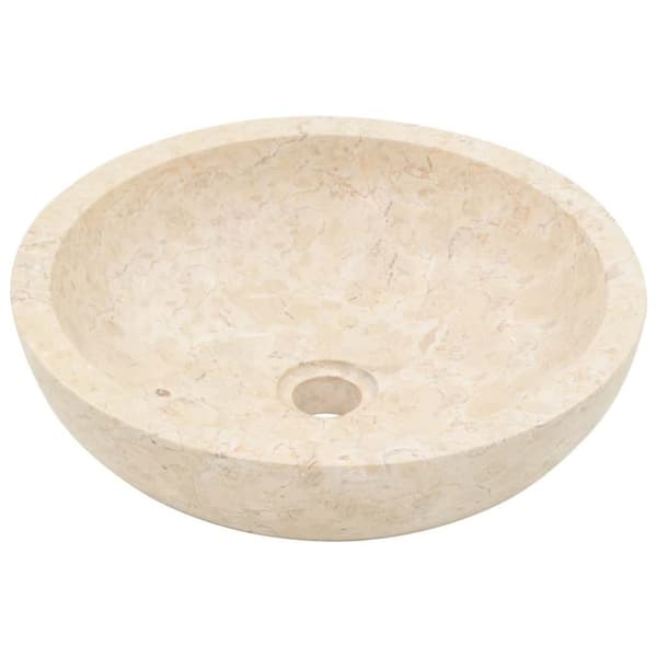 vidaXL håndvask 40 x 12 cm marmor cremefarvet