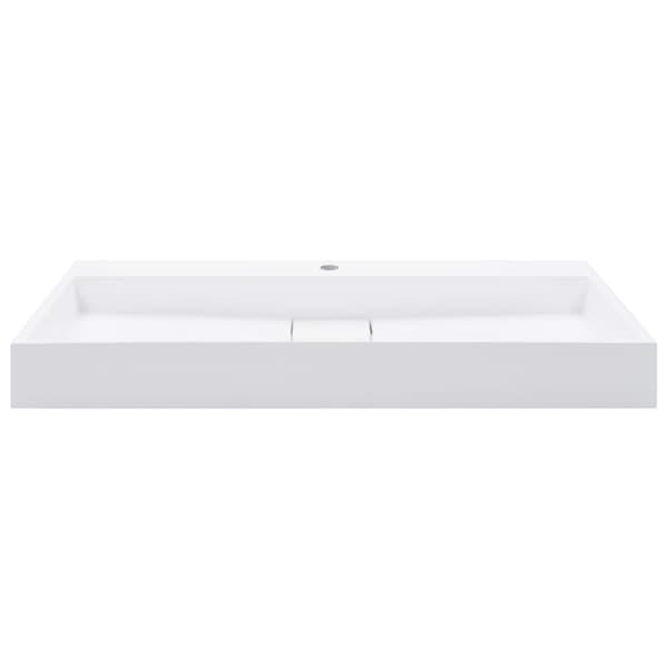 vidaXL håndvask 100 x 46 x 11 cm mineralstøbt/marmorstøbt hvid