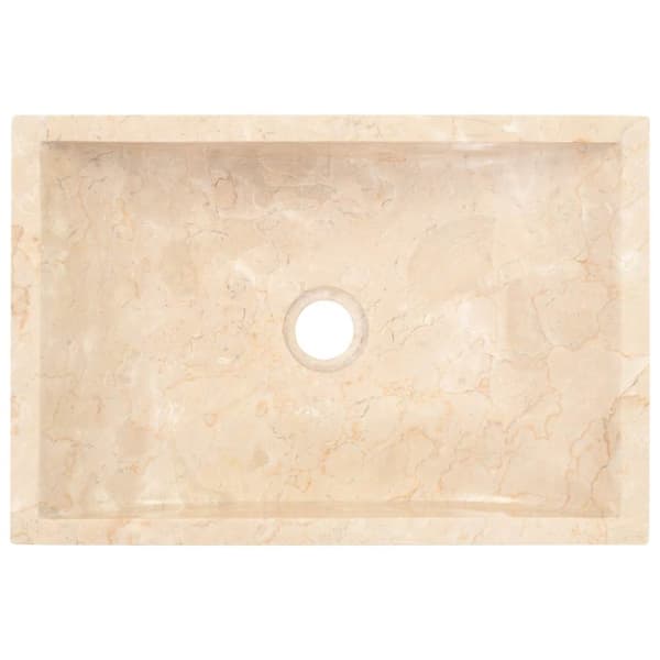 vidaXL Vask 45x30x12 cm marmor høyglans krem