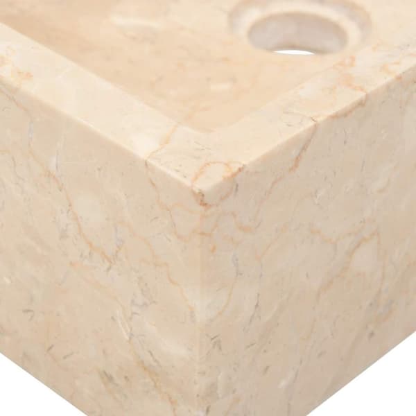 vidaXL Vask 45x30x12 cm marmor høyglans krem