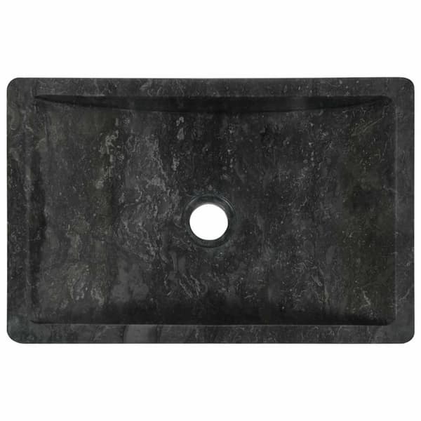 vidaXL Vask 45x30x12 cm marmor høyglans svart