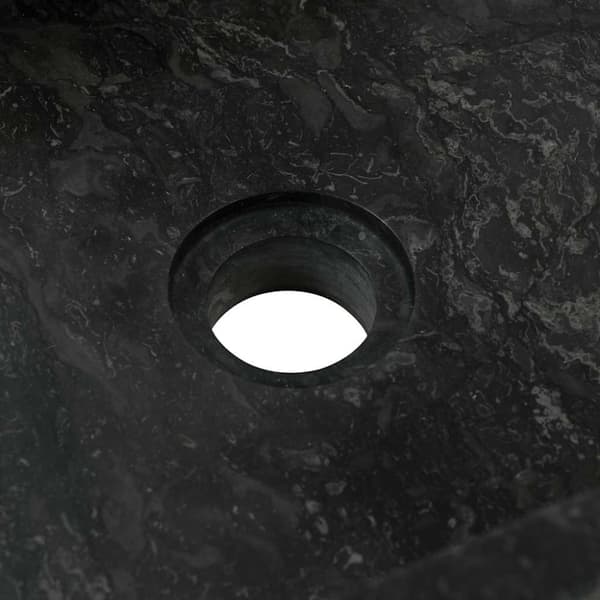vidaXL Vask 45x30x12 cm marmor høyglans svart