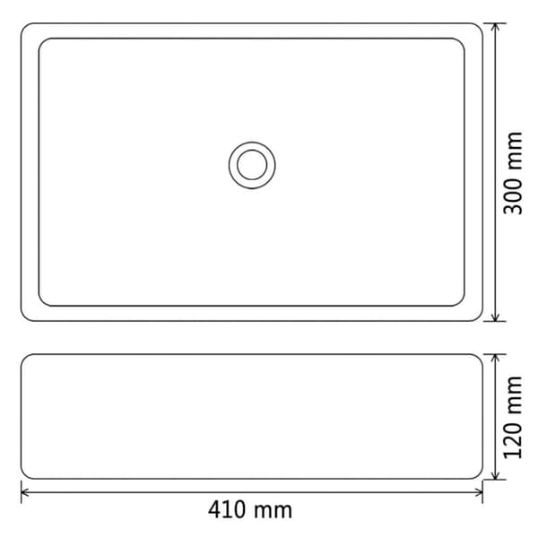 vidaXL Vask 41x30x12 cm keramikk gull