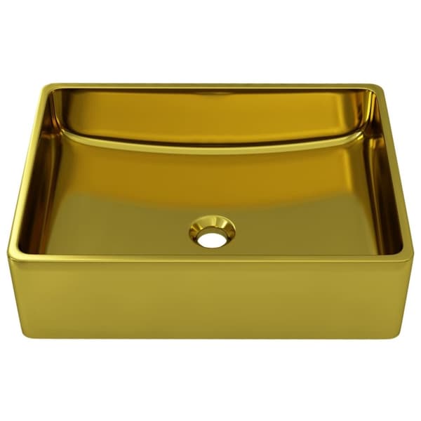 vidaXL Vask 41x30x12 cm keramikk gull