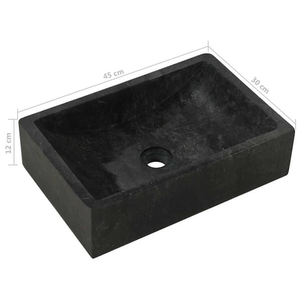 vidaXL håndvask 45x30x12 cm marmor sort højglans