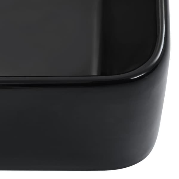 vidaXL Vask 40x30x13 cm keramikk svart