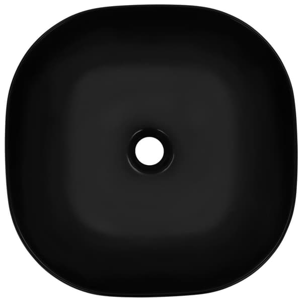 vidaXL Vask 42,5x42,5x14,5 cm keramikk svart